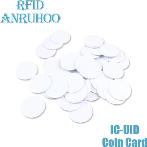 50/100PCS RFID 25MM Coin Card 1K S50 Rewriteable Copy UID Tag Copier Clone Badge Duplicator Smart Chip Token Changeable Key