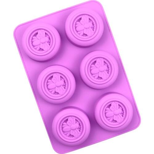 6 hole round bee silicone cake mould Creative handmade soap mold DIY Jelly Pudding Dessert Baking utensils
