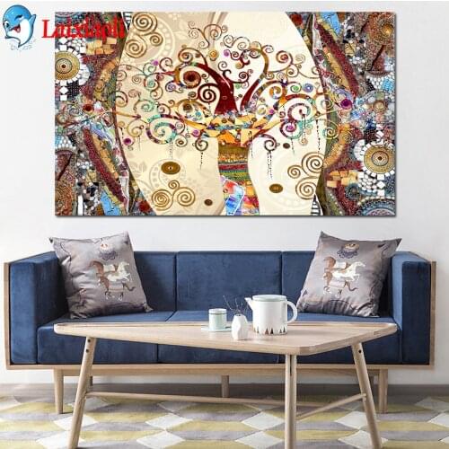 Diy full square round drill diamond painting Tree of life by Gustav Klimt Landscape mosaic with diamond embroidery kit decor