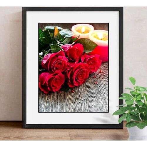 Diamond Painting Cross Stitch Rose Crystal Needlework Diamond Embroidery Flowers Full Diamond Mosaic Kits Home Decor