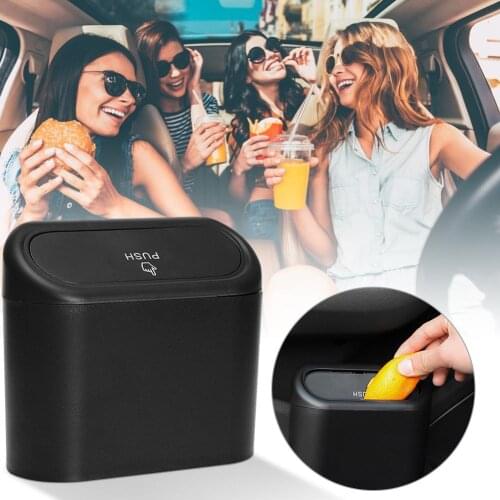 Car Trash Can Hanging Vehicle Garbage Bin Kitchen Office Car Small Storage Box