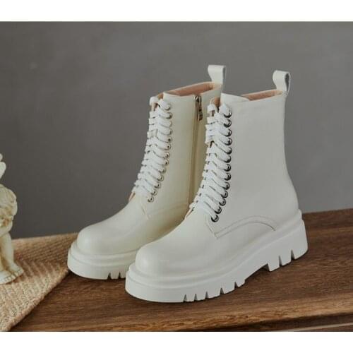 Boots women Patent leather ankle boots Leather Combat Boots Leather ankle boots winter boots women