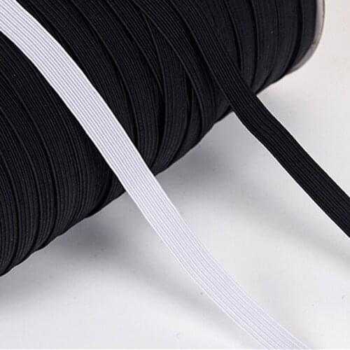 High Elastic Sewing Elastic Band 3mm 6mm White and Black Fiat Rubber Band Waist Band Stretch Rope Elastic Ribbon DIY Garment