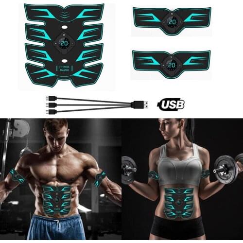 EMS Abdominal Muscle Trainer Fitness Equipment Exercise Stimulator Device Machine Body Slimming Burning USB Charging Ab Roller