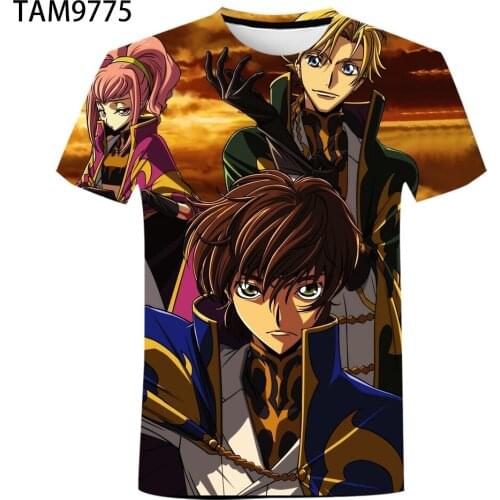 Anime T-Shirt Code Geass 3D Print Streetwear Men Women Fashion Crew Neck Short Sleeve Children Harajuku Hip Hop Tops Unisex