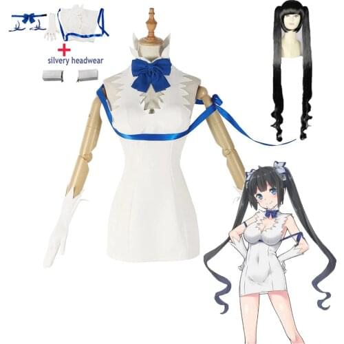 Hestia Halloween Cosplay Costume Sexy Dress Anime Is It Wrong to Try to Pick Up Girls in a Dungeon Cos Costume Women White Dress