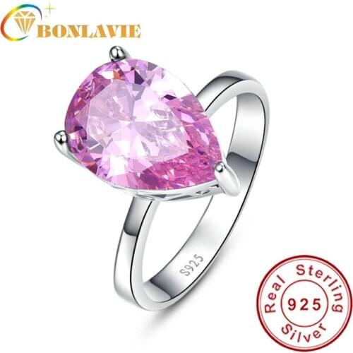 Sterling Silver 925 Ring Fashionable Genuine Mystic Pink Topaz 8.55carats cz Promise Wedding Rings for Womens