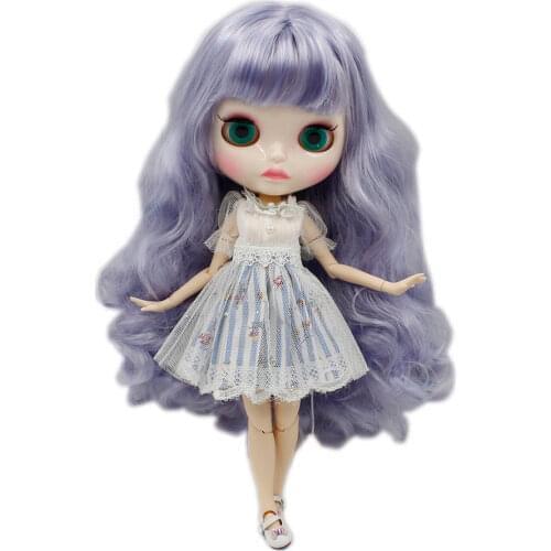 ICY DBS Blyth doll Purple hair joint body White skin carves lips face 1/6 BJD BL6005/1049