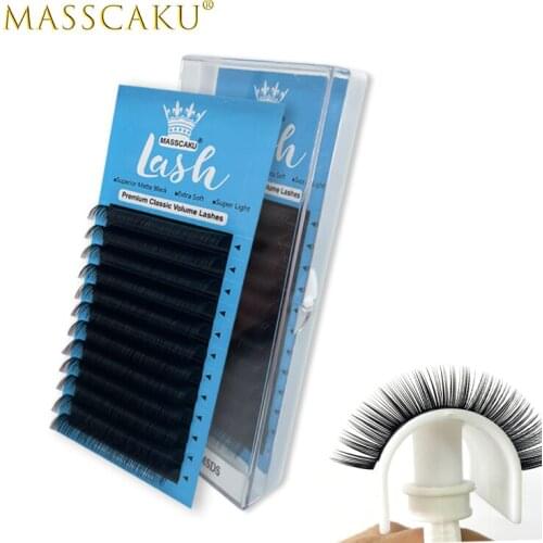 Hot Selling 12rows extension of mink Faux top quality natural maquiagem cilia lashes eyelash extension for professionals