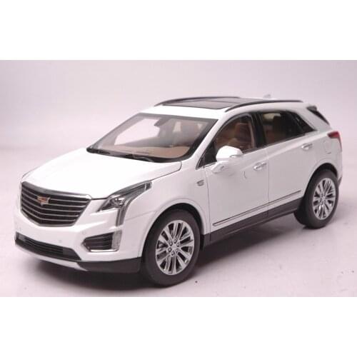 1:18 Diecast Model for GM Cadillac XT5 White SUV Alloy Toy Car Miniature Collection Gifts ATS
