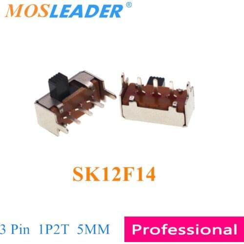 Mosleader 1000pcs SK12F14 SK-12F14 3P 5MM Handle length 1P2T 2T 2 Travel Horizontal Single side Slide switch Toggle switch