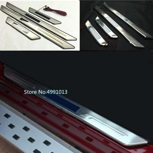 Car pedal Door strip scuff plate frame external LED threshold For Nissan X-Trail XTrail T32/Rogue 2008 2009 2010 2011 2012 2013