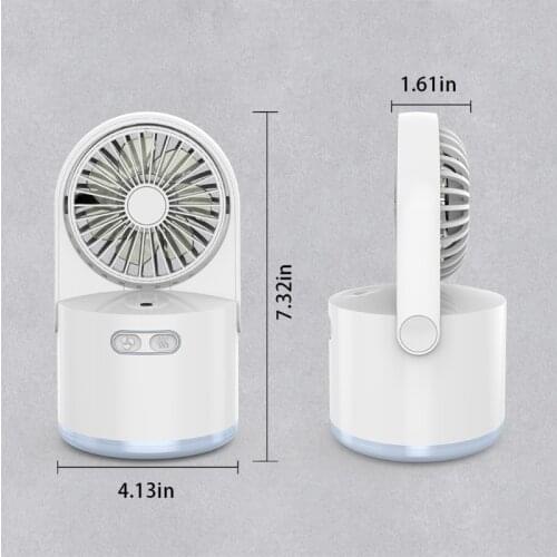 Desktop Air Cooler 2000mAh Rechargeable 3 Speeds Personal Air Conditioner Humidifier Fan with LED Night for Wholesale&Drop Ship