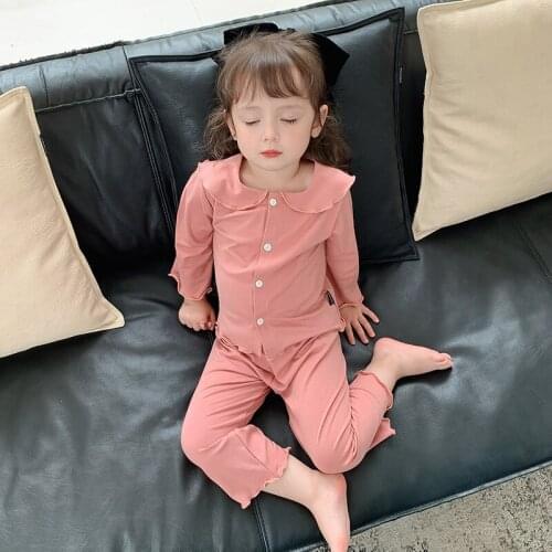 New Cotton Baby Kids Pajamas Sets Cotton Boys Sleepwear Suit Autumn Girls Long Sleeve Underwears Tops+Pants 2pcs Children Clothi