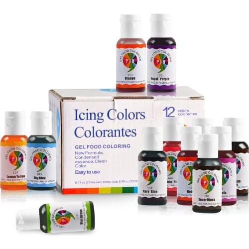 12 Colors 21g Gel Type Pigment Baking Edible Pigment Food Coloring Cream Fondant Cake Macarons Creaming Toning