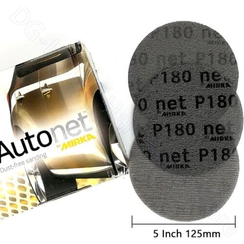 5pcs MIRKA Autonet Sandpaper 5 Inch 125mm Hook Loop Mesh Abrasive Dust Free Anti-blocking Dry Sanding Paper 80 180 240 Grit