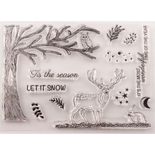 Christmas Deer Silicone Clear Seal Stamp DIY Scrapbooking Embossing Photo Album Decorative Paper Card Craft Art Handmade E56E