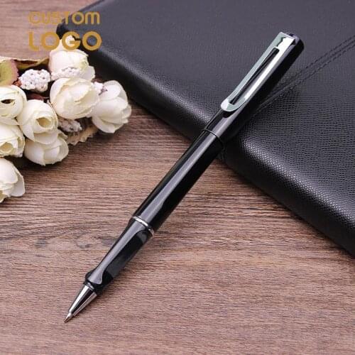 Customized Logo Pen Black Ink Metal Touch Ballpoint Pen Personalized Gift Pens Logo Company School Office Supplies Stationery