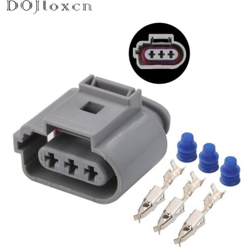 1 Set 3 Pin Black Plug Auto Fog Lamp Light Socket Crankshaft Sensor 3.5mm Female Connector With Terminals For VW AUDI 1J0973723G