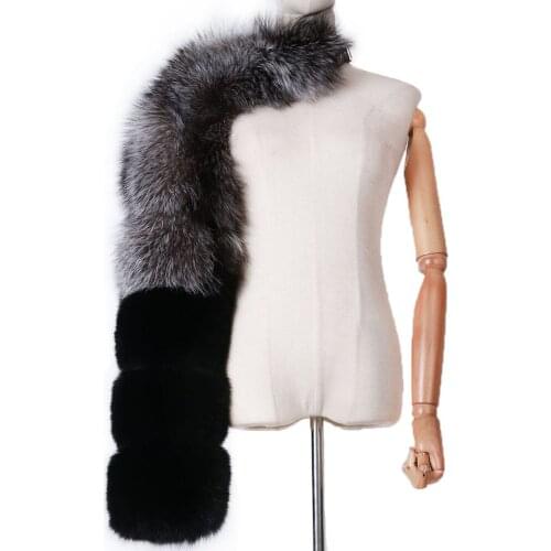 YOLOAgain High Quality Real Fox Fur Sleeve Women Jacket Natural Raccoon Fur Sleeve