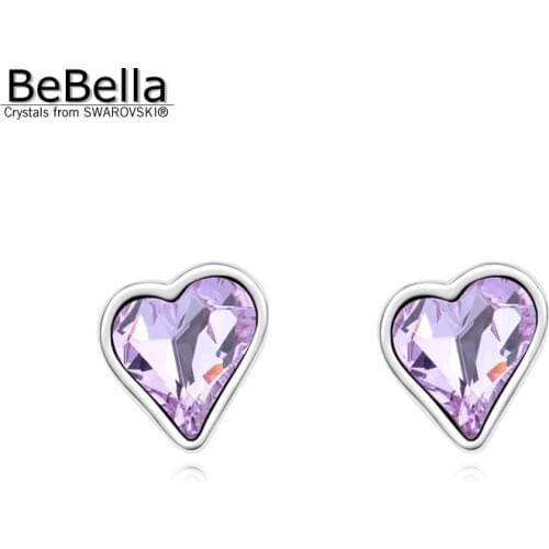 BeBella crystal heart earrings made with Crystals from Swarovski for women gift