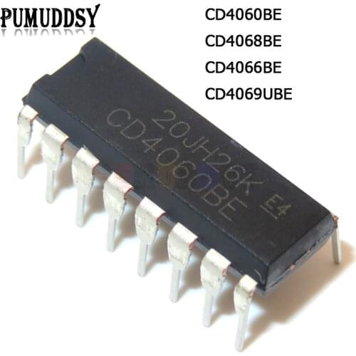 10PCS CD4060BE CD4068BE CD4066BE CD4069UBE DIP-16 DIP14 CD4060 CD4068 CD4066 CD4069 DIP IC