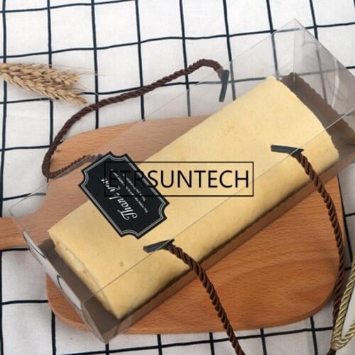 100pcs/lot 22.5*7.8*7.8cm/29.5*7.8*7.8cm Large clear transparent packing box With tray Baked cookie Birthday Gift cake box