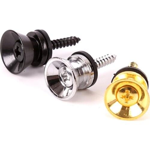 2pcs Guitar Strap Locking Pegs Guitar Button Acoustic Electric Bass Ukulele Buckle Lock Pins Metal End Guitar Parts Accessories