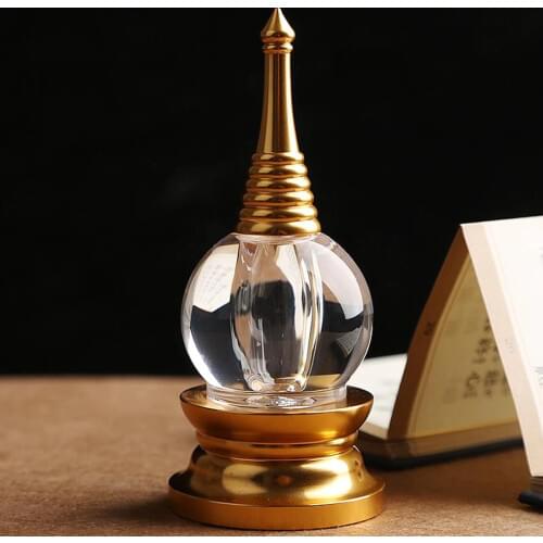 4.5'' Alloy Acrylic Buddha Tibet Tibetan Buddhist Mikky Crystal Stupa Tower