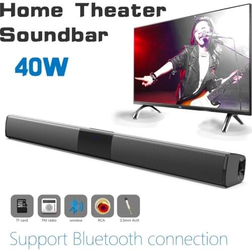 40W Wireless Bluetooth 5.0 Soundbar Speaker Hifi 3D Surround Stereo Support RAC TV Home Theater Sound bar with Remote Control
