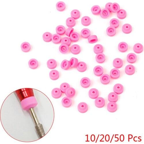5/10/20/50pcs Nail Drill Plastic Protection Pink Caps Used on 3/32" Nail Drill Bits Electric Accessories Nail Tools Prevent Dust
