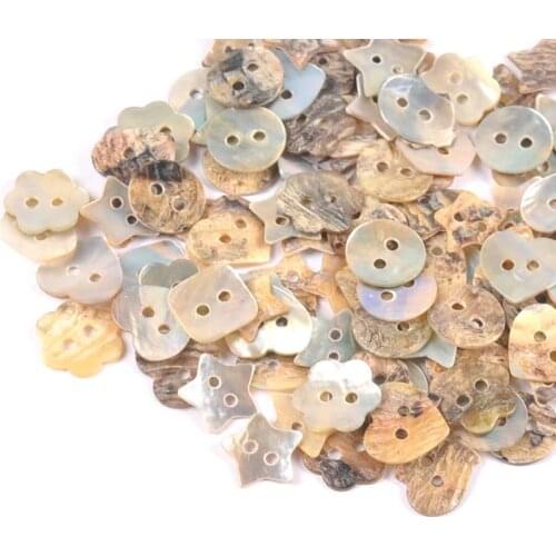 50pcs/lot 13mm Heart/star Natural Shell Sewing Buttons Color Mother of Pearl 2 Hole garment Sewing Accessories DIY