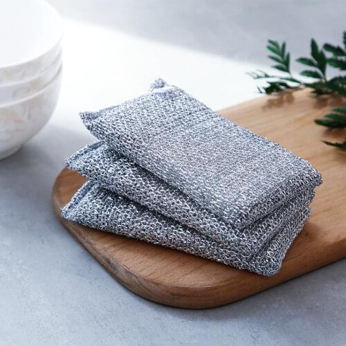 9pcs Cleaning Sponge Metal Abrasive Home Cleaner Steel Wire Scrubbing Clean Sponges Pad Dish Kitchen Bathroom Tool Kitchen Brush