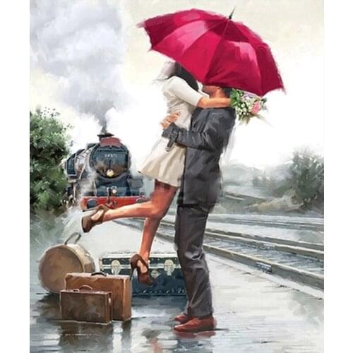 New 5D DIY Diamond Painting Cross Stitch Farewell Couples Kissing Full Square/Round Rhinestones Embroidery Diamond Mosaic XN1437