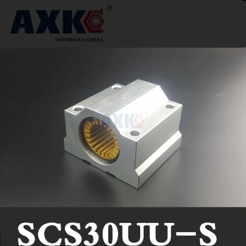AXK High Quality Sc30uu Scs30uu-s For 30mm Shaft Guide Rail Linear Bearing Block With Lm30uu-s Engineering Plastic Low Noise