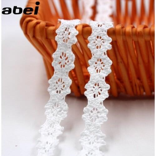 10Yards White Cotton Crochet Lace Ribbon Ornaments Wedding Party Craft Apparel DIY Handmade Tablecloth Lace Fabric Material