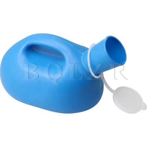 BQLZR 2000 ML High Capacity Blue Mens Urinal with Lid Potty for Mans Mobile Toilet for Hospital Patient Elderly