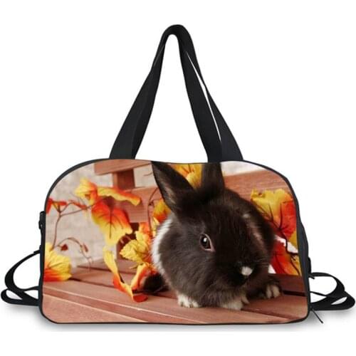 AnyFocus brand handbag Men women bags, Pet rabbit pig print bag luggage high quality shoulder bag fashion cool Travel bag