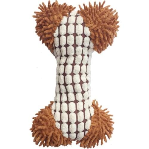 Dog Chewing Toy Bone Shape Puppy Bite Toy Plush Pet Squeaky Toy Puppy Teething Toy Pet Training Toy Cat Toy Dog Accessories