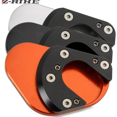 For 125 200 390 125 200 390 Motocross CNC side Kickstand Stand Extension Plate Pad Kick Enlarger Stands