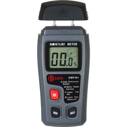 Wood Moisture Meter LCD Digital Damp Moisture Tester with Green Backlight Pin Type Water Leak & Moisture Detector for Wood Wall