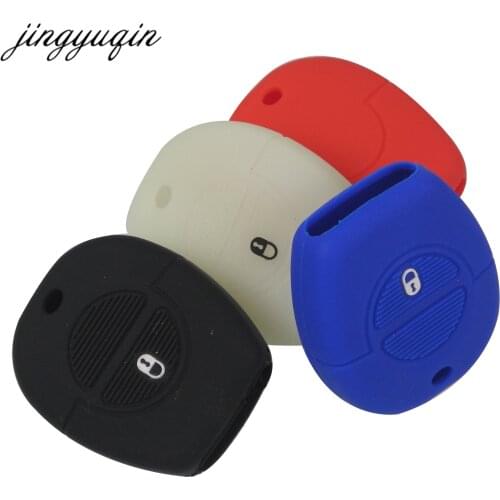 Jingyuqin 30pcs/lot Remote Silicone Key Cover For Nissan Micra Almera Primera X-Trail 2 Button Car Key Fob Case Holder