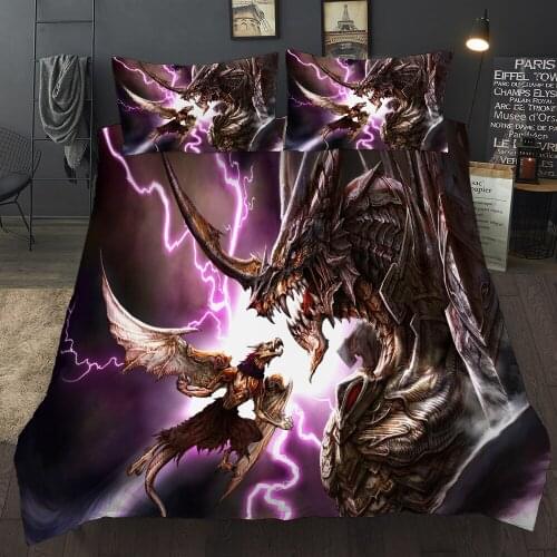 Dragon Purple Bedding Sets Duvet Cover 2 Colors Bed Sheets and Pillowcases Bed Sheet Twin Queen King Teenager Print 2020
