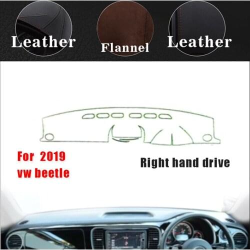 RKAC Car dashboard covers mat leather dashboard mat for 2019 vw beetle right hand drive model