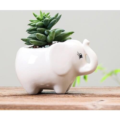 Creative Balcony Flower Pots Plants Green Basin Decoration, Animal Ceramic Succulent Flowerpot Desktop Ornaments Flower Planters