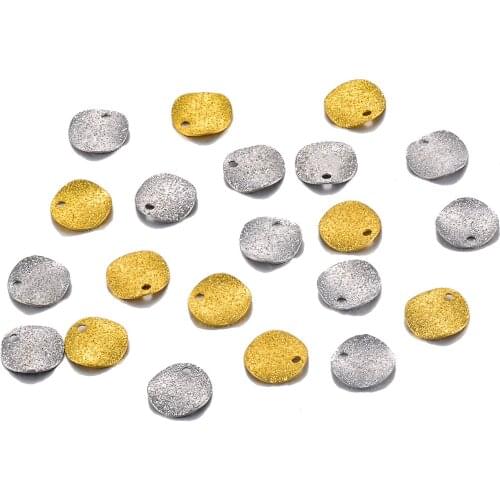 10 PCS of Raw Brass Irregular Round Charm Jewelry Earrings For Handmade Pendant Necklace Found