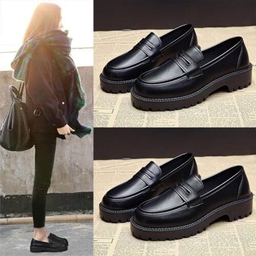 Thick-soled Small Leather Shoes Female Korean Version Wild Retro British Style Round Head Jk Japanese 2021 New Uniform Shoes