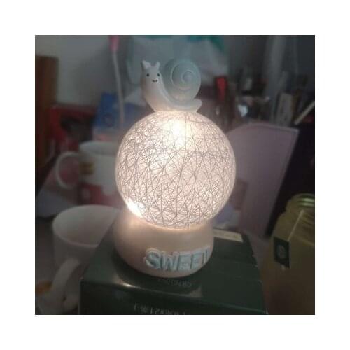 Cute Resin snail Hourglass romantic LED table light desk lamp Home daughter bedroom Decoration Creativity Christmas Gift