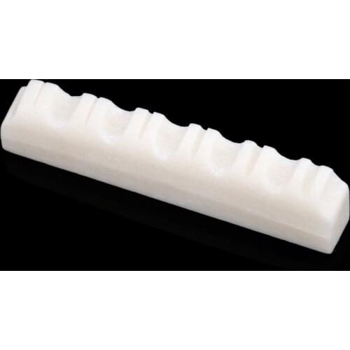 Musiclily Slotted Bone Acoustic Guitar Nut, 43x6x9mm (2 Pieces)