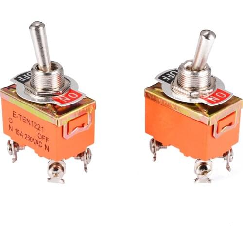2pcs New Orange DPST Switches AC 250V 15A Amps On/Off 2 Positions 4 Screw Terminals Toggle Switch Electrical Equipment